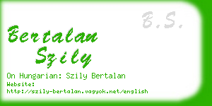 bertalan szily business card